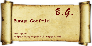 Bunya Gotfrid névjegykártya